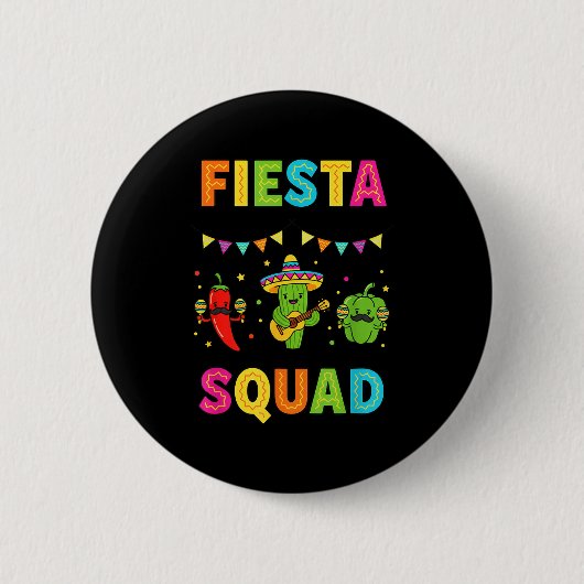 Fiesta-Truppe süßer Kaktus Pfeffer Paprika Kinder Button (Vorderseite)
