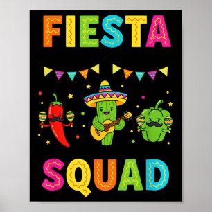 Fiesta-Truppe süßer Kaktus Pfeffer Paprika KinderF Poster