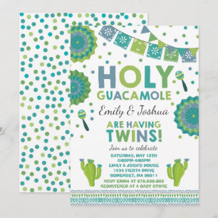 Fiesta Twin Baby Dusche Einladung Heilige Guacamol