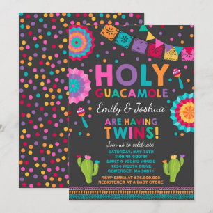 Fiesta Twin Baby Dusche Einladung Heilige Guacamol