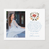 Fiesta Two Foto Blue Quinceanera Floral Vielen Dan Postkarte (Vorderseite)