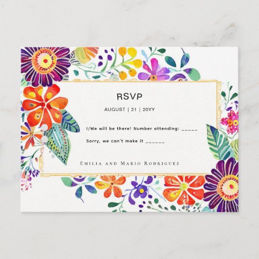 FIESTA UAWG Folkart Blume Postkarte (Vorderseite)