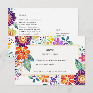 FIESTA UAWG Folkart Blume RSVP Karte