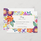 FIESTA-UAWG mit QR-Code Folkart-Blume RSVP Karte (Vorne/Hinten)