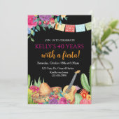 Fiesta, Überraschung Geburtstag, mexikanische Fies Einladung (Stehend Vorderseite)