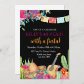 Fiesta, Überraschung Geburtstag, mexikanische Fies Einladung (Vorne/Hinten)