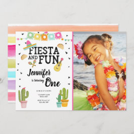 Fiesta und Fun Cactus Mexican Girl First Birthday Einladung