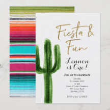 Fiesta und Fun Erster Geburtstag Einladung