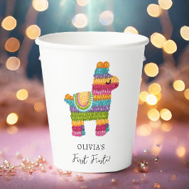Fiesta und Fun Piñata Mexican Llama Erster Geburts Pappbecher