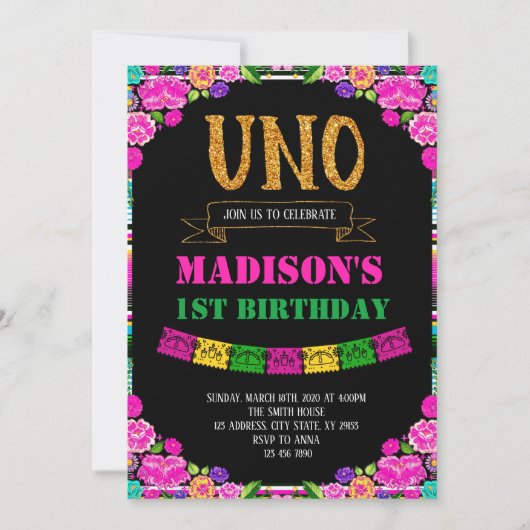 Fiesta-UNO-Einladung Einladung (Vorderseite)