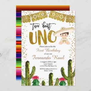 Fiesta Uno Gold Charro Boy Einladung
