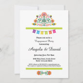 Fiesta Verlobung Mexico Pattern Wedding Invites Einladung (Vorderseite)