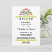 Fiesta Verlobung Mexico Pattern Wedding Invites Einladung (Stehend Vorderseite)