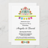 Fiesta Verlobung Mexico Pattern Wedding Invites Einladung (Vorne/Hinten)