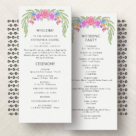 Fiesta Vivid Floral Wedding Program