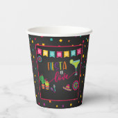 Fiesta von Liebe Polterabend Papier Cup - schwarz Pappbecher (Rückseite)