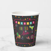 Fiesta von Liebe Polterabend Papier Cup - schwarz Pappbecher (Vorderseite)