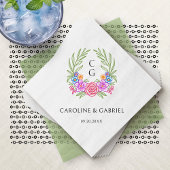 Fiesta Wappen Wreath Monogram Wedding Serviette