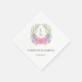 Fiesta Wappen Wreath Monogram Wedding Serviette (Ecke)