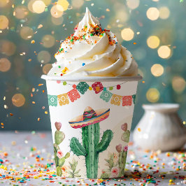 Fiesta Watercolor Cactus Mexican Party Succulent Pappbecher