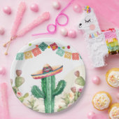 Fiesta Watercolor Cactus Mexican Party Succulent Pappteller (Party)
