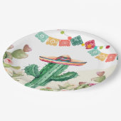 Fiesta Watercolor Cactus Mexican Party Succulent Pappteller (Schrägansicht)
