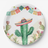 Fiesta Watercolor Cactus Mexican Party Succulent Pappteller (Vorderseite)