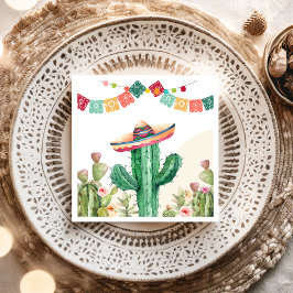 Fiesta Watercolor Cactus Mexican Party Succulent Serviette