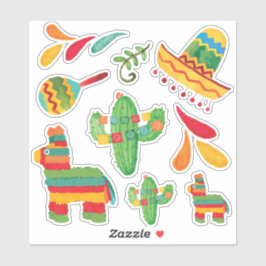 Fiesta Watercolor Stickers Aufkleber