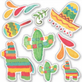 Fiesta Watercolor Stickers Aufkleber (Vorderseite)