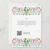 FIESTA WEDD - Floral Folakart Modern Einladung (Rückseite)