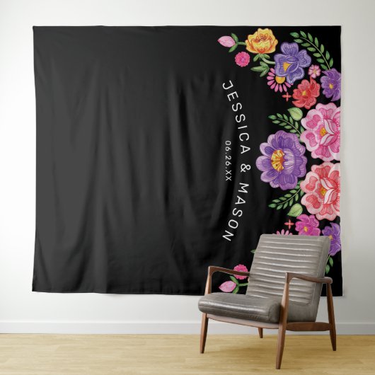 Fiesta Wedding Backdrop Foto Stand Wandteppich (Beispiel (Horizontal))