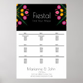 Fiesta Wedding Birthday Mexican Seating Chart Poster (Vorne)