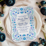 Fiesta Wedding Einladung<br><div class="desc">Mariachi, Margaritas und Erinnerungen! Lassen Sie die Fiesta mit diesem mexikanischen Volkskunst-Fiesta-Design entfalten. Der farbenfrohe Text und das Kunstwerk (das von Lively Scribe selbst handgezeichnet wurde) verleihen diesem Design ein charmantes und dennoch elegantes Ambiente. Ideal für den Latinx in deinem Leben. Oder ein Party, das einfach bequem zu Cinco de...</div>