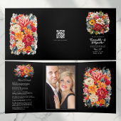 Fiesta Wedding Guest Details, Foto & QR Code Dreifach Gefaltete Einladung