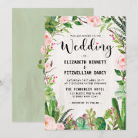 Fiesta Wedding Invitation Cactus Succulent Mexican