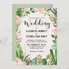 Fiesta Wedding Invitation Cactus Succulent Mexican Einladung