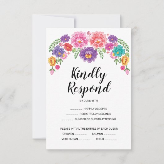 Fiesta Wedding RSVP Card Einladung (Vorderseite)