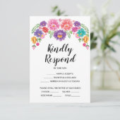 Fiesta Wedding RSVP Card Einladung (Stehend Vorderseite)