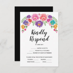 Fiesta Wedding RSVP Card Einladung