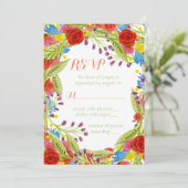 Fiesta Wedding RSVP Einladung (Stehend Vorderseite)