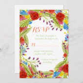 Fiesta Wedding RSVP Einladung (Vorne/Hinten)