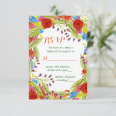 Fiesta Wedding RSVP Karte (Stehend Vorderseite)