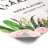Fiesta Wedding Welcome Sign Floral Cactus Poster (Ecke)