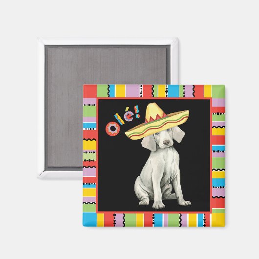Fiesta Weimaraner Magnet (Vorderseite/Rückseite)