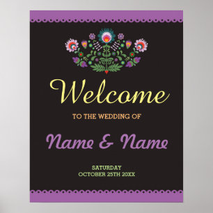 Fiesta Welcome Poster Hochzeit mexikanisches Poste