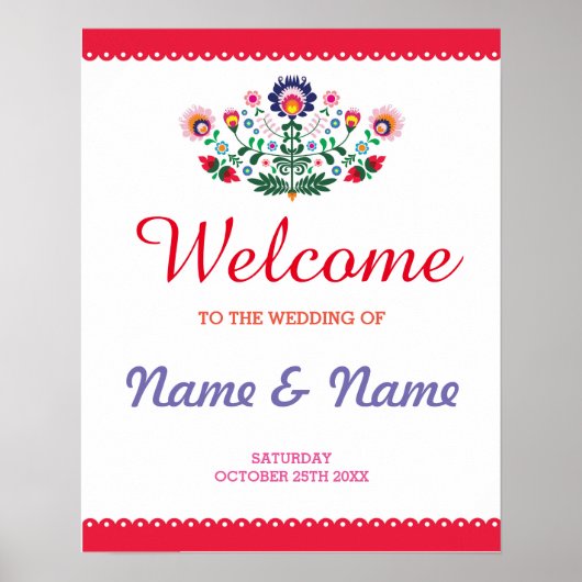 Fiesta Welcome Poster Hochzeit mexikanisches Poste (Vorne)