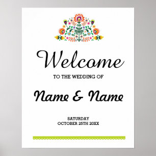 Fiesta Welcome Poster Hochzeit mexikanisches Poste