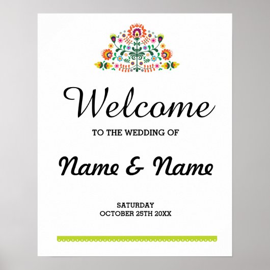 Fiesta Welcome Poster Hochzeit mexikanisches Poste (Vorne)