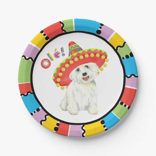 Fiesta Westie Pappteller (Vorderseite)